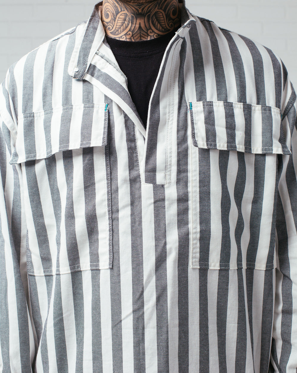 Half Button Shirt Striped