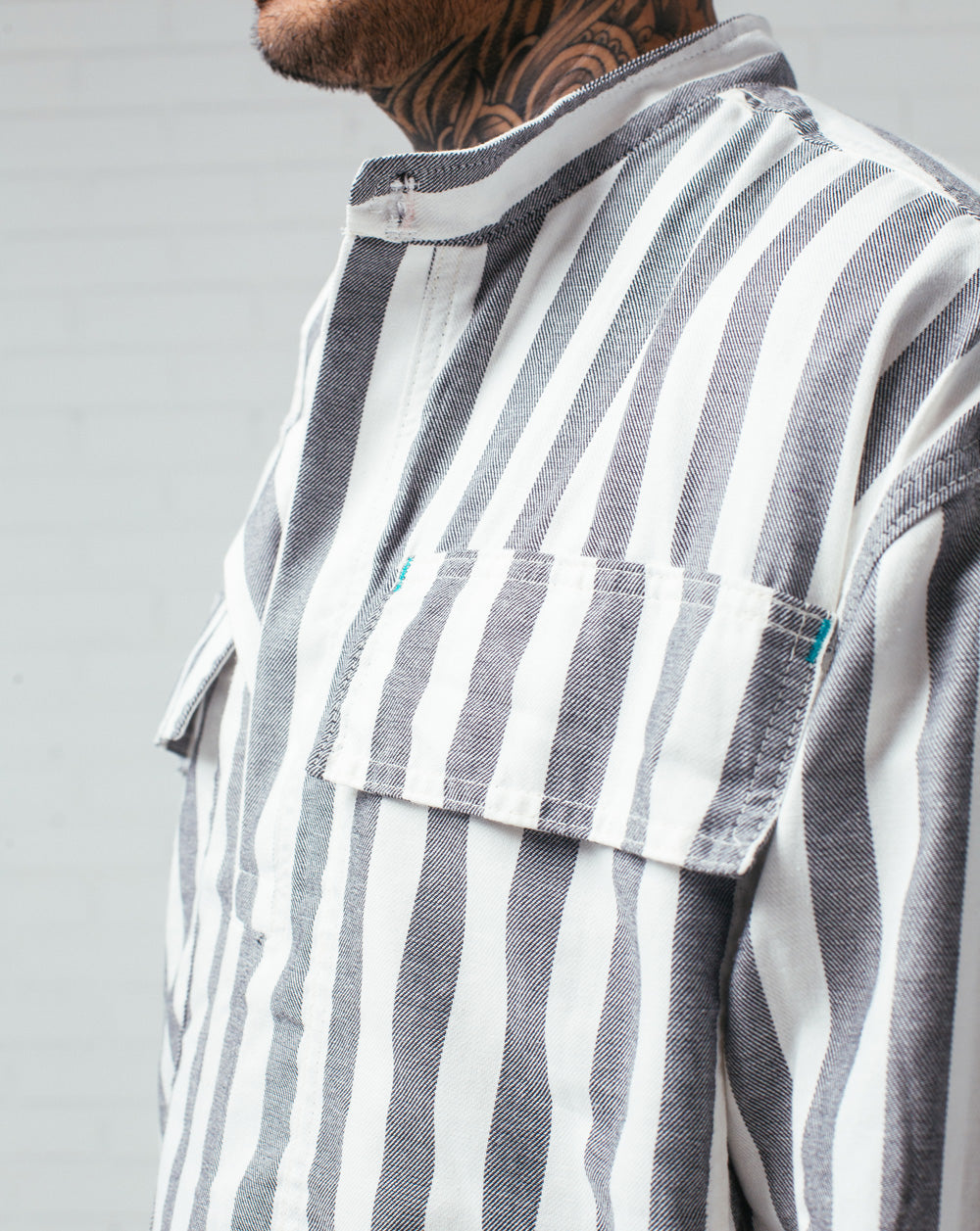 Half Button Shirt Striped