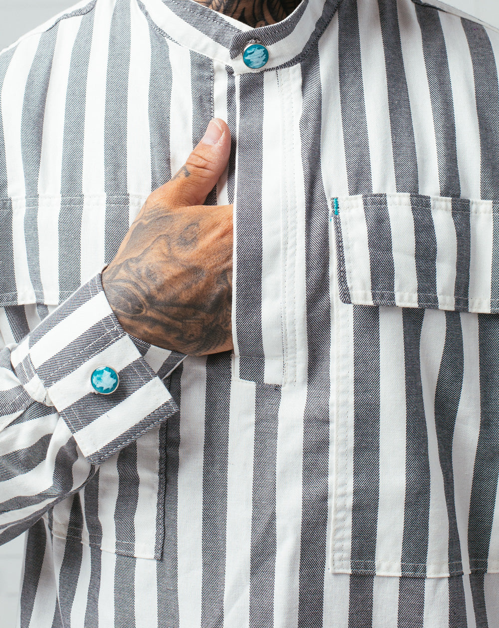 Half Button Shirt Striped