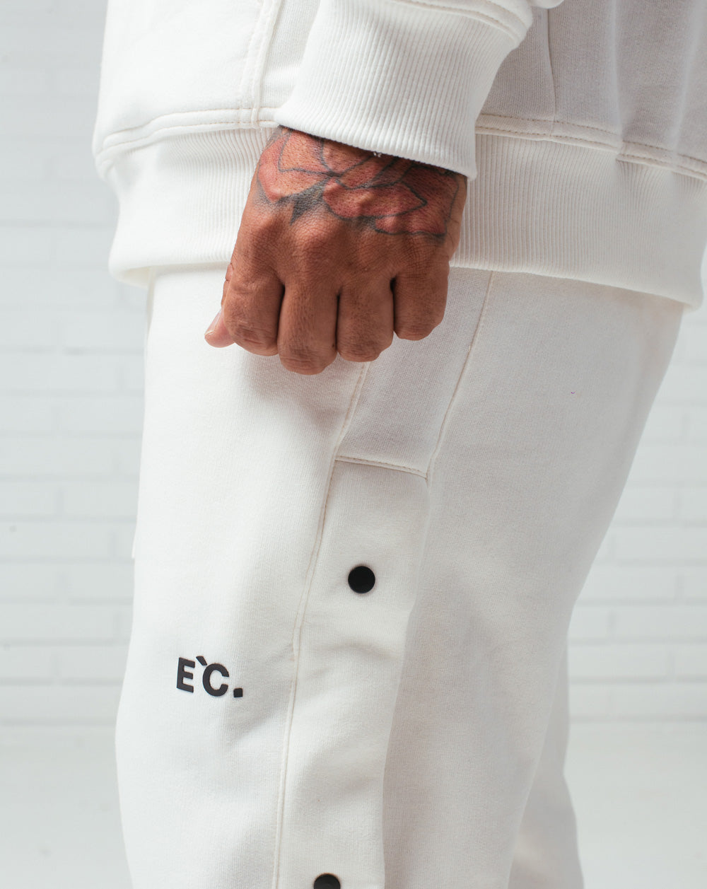 Button Sweatpants Off White