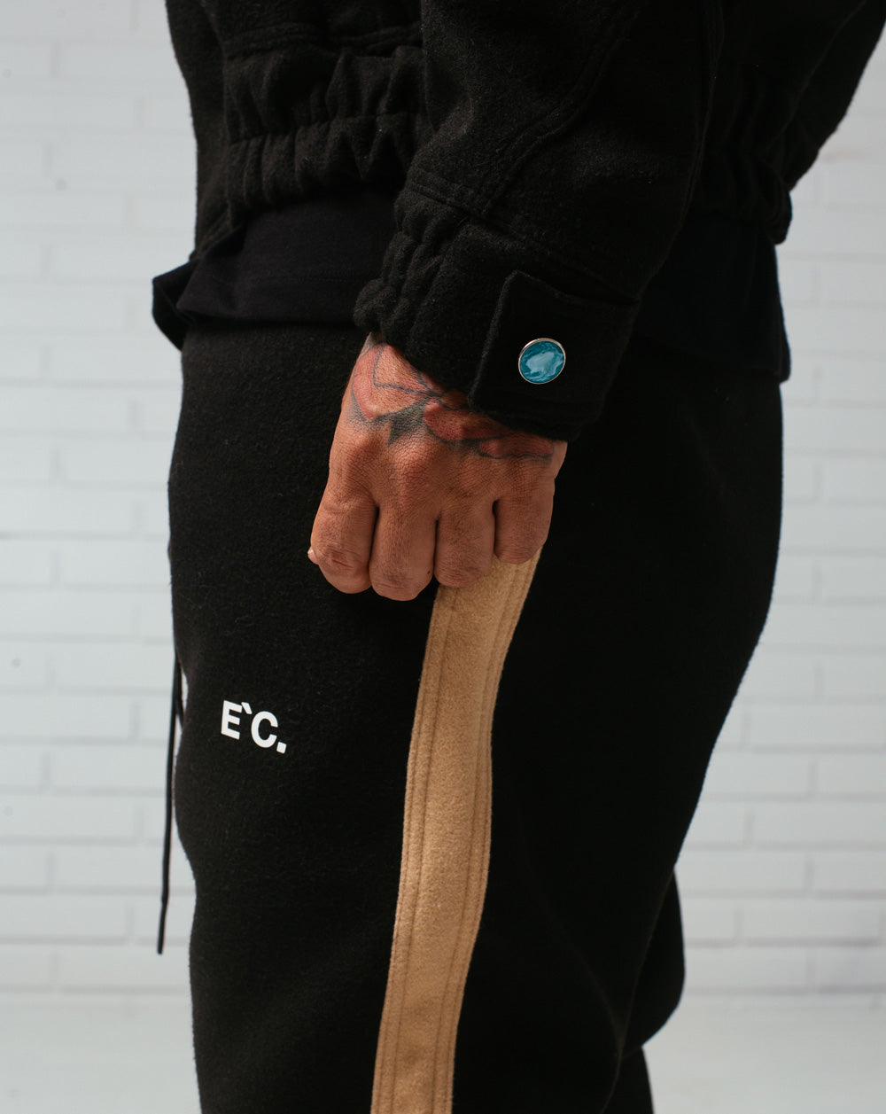 Wool Pants Black / Camel