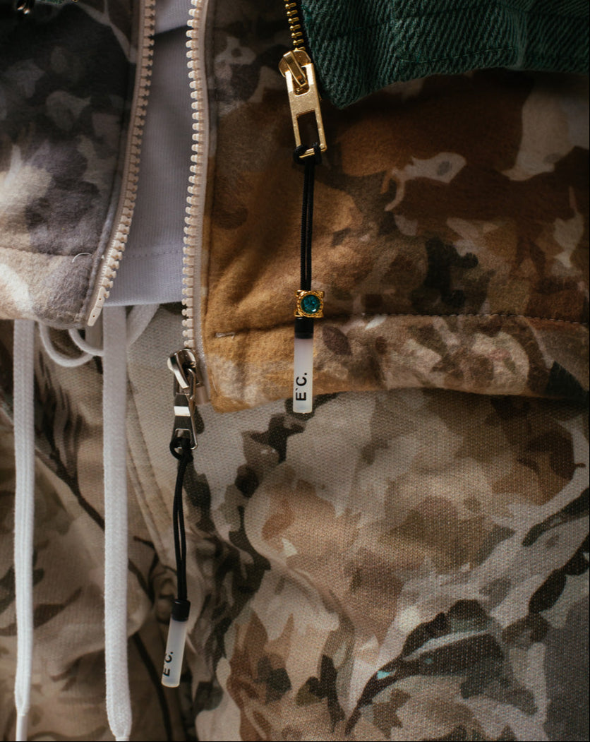 Twill Puffer Double Jacket Green / Camo