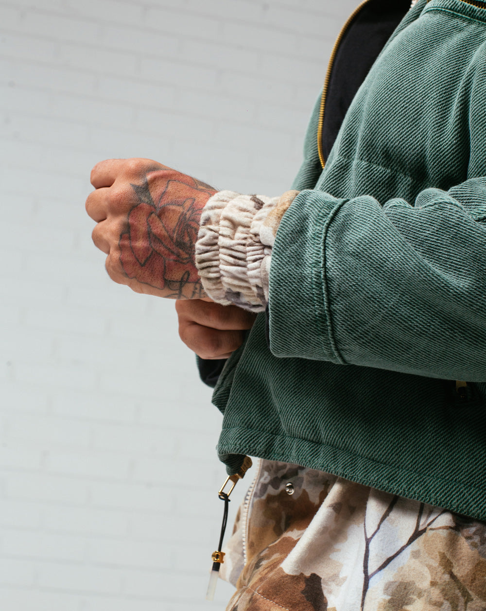 Twill Puffer Double Jacket Green / Camo