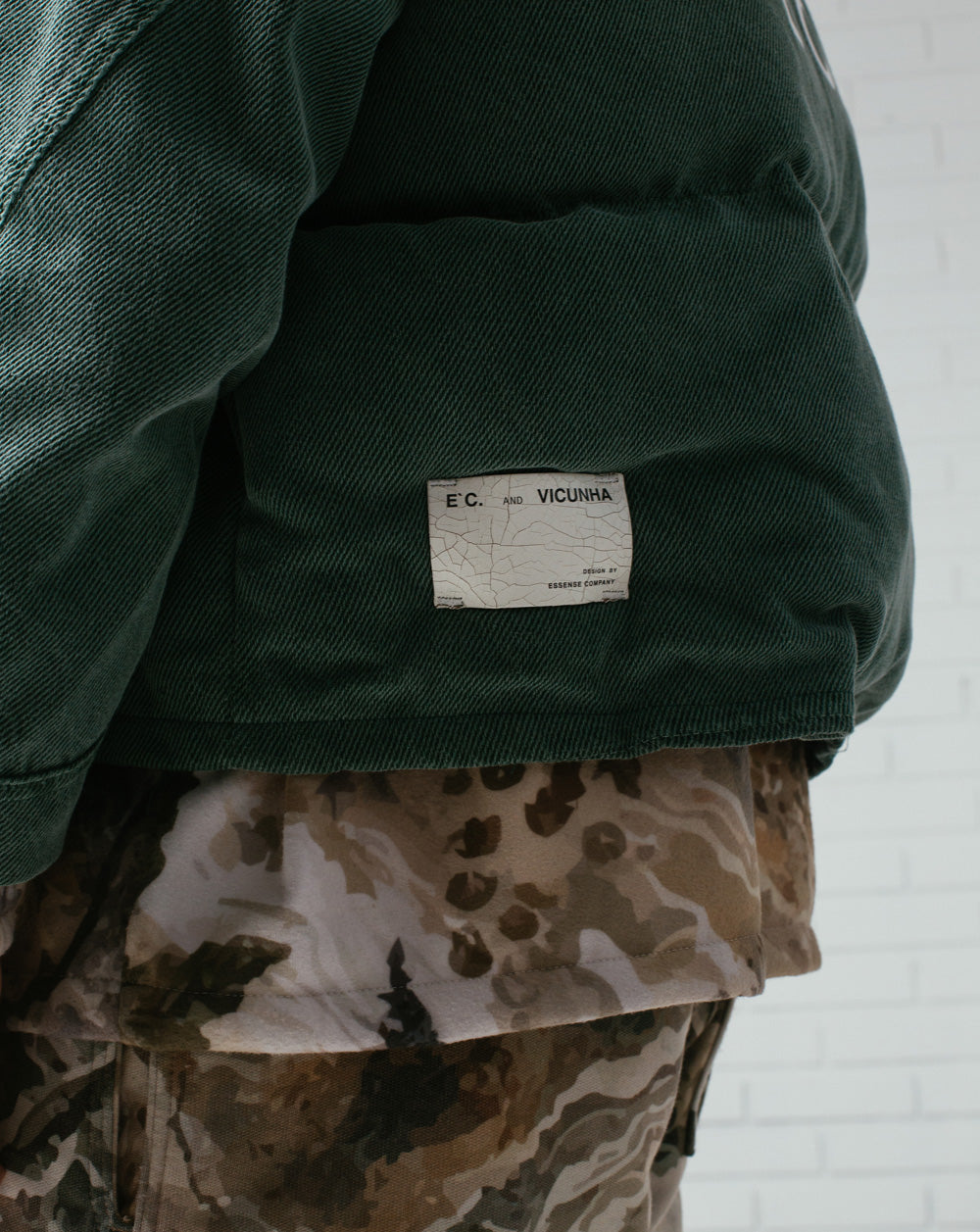 Twill Puffer Double Jacket Green / Camo