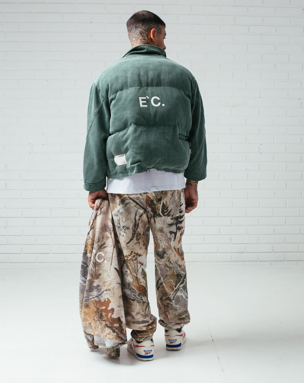 Twill Puffer Double Jacket Green / Camo
