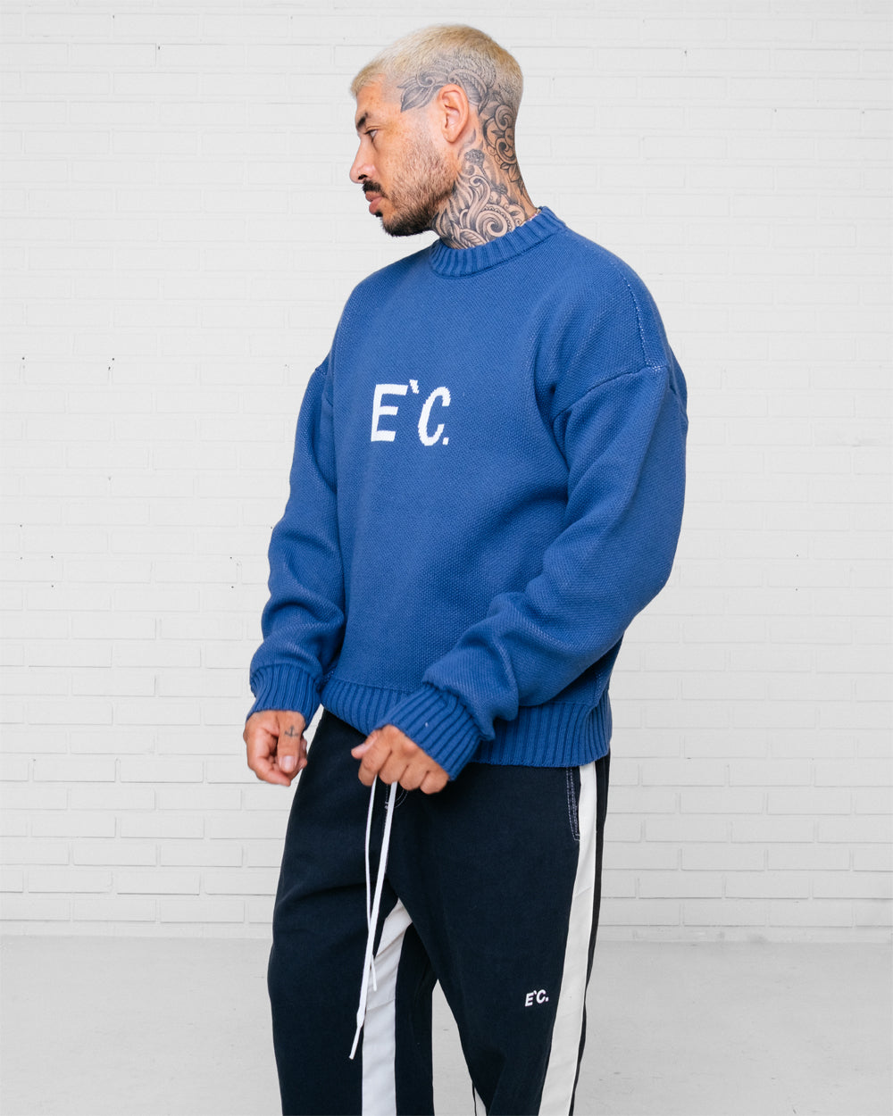 E`C. Knitted Sweater Blue