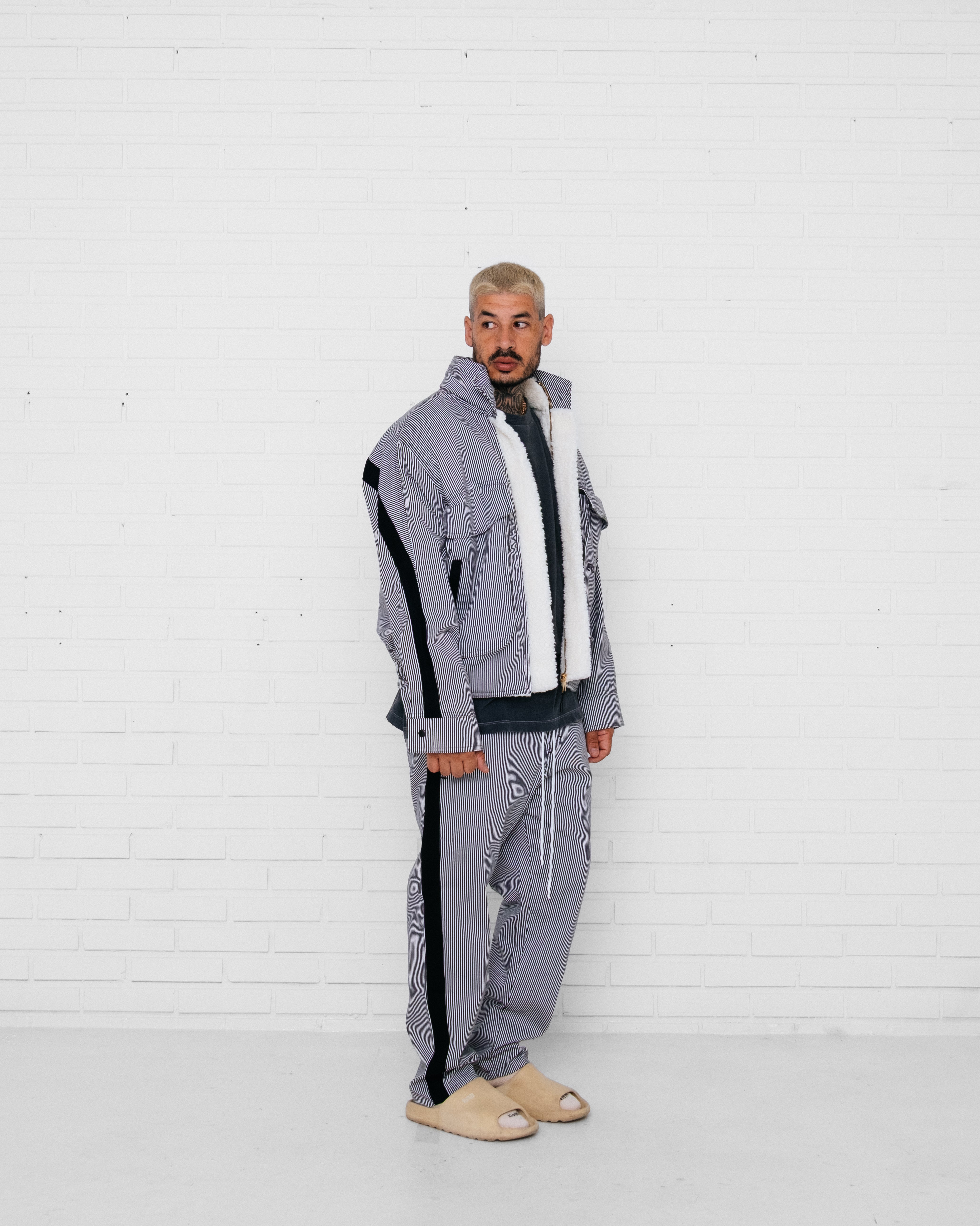 Trucker Jacket Striped BW