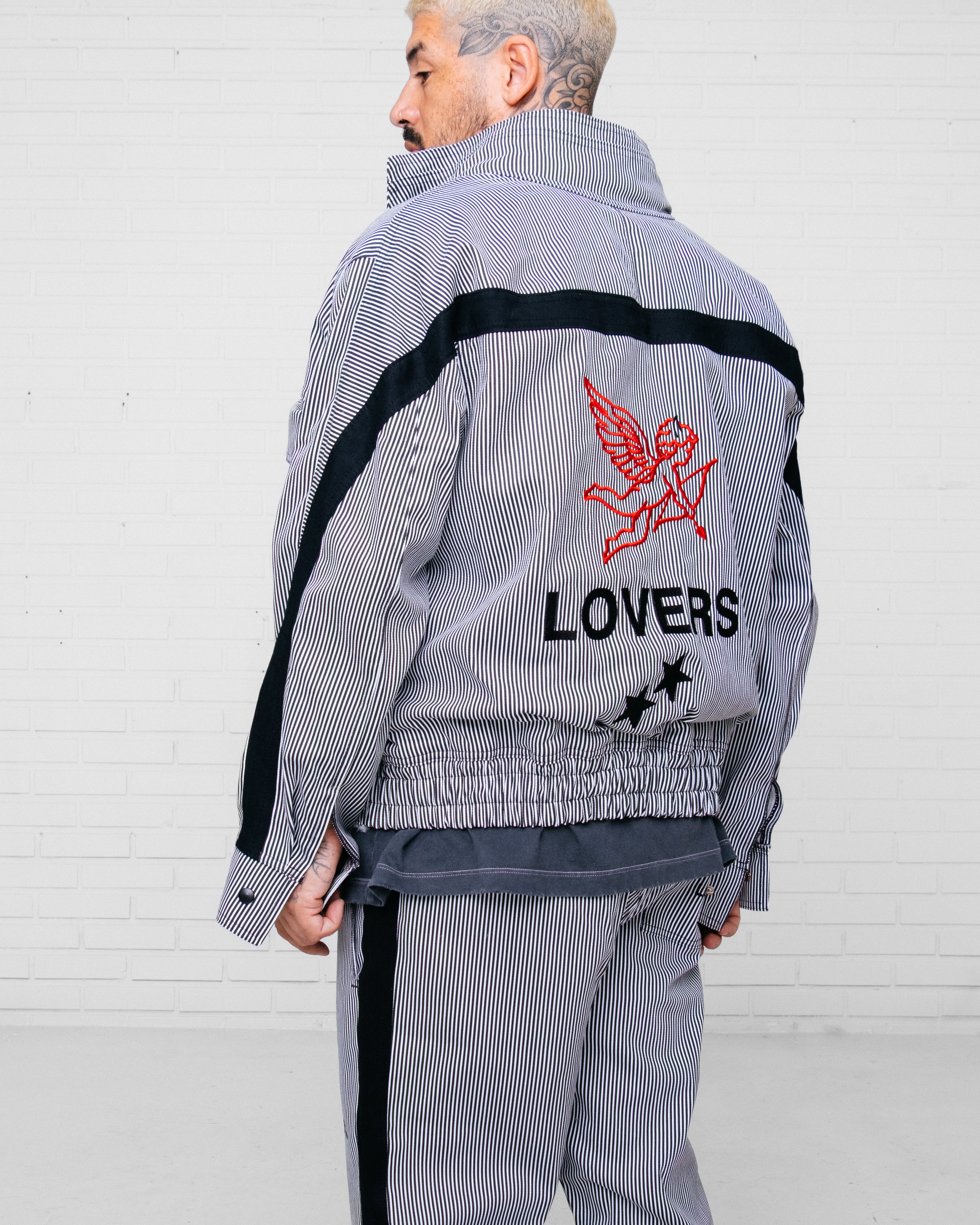 Trucker Jacket Striped BW