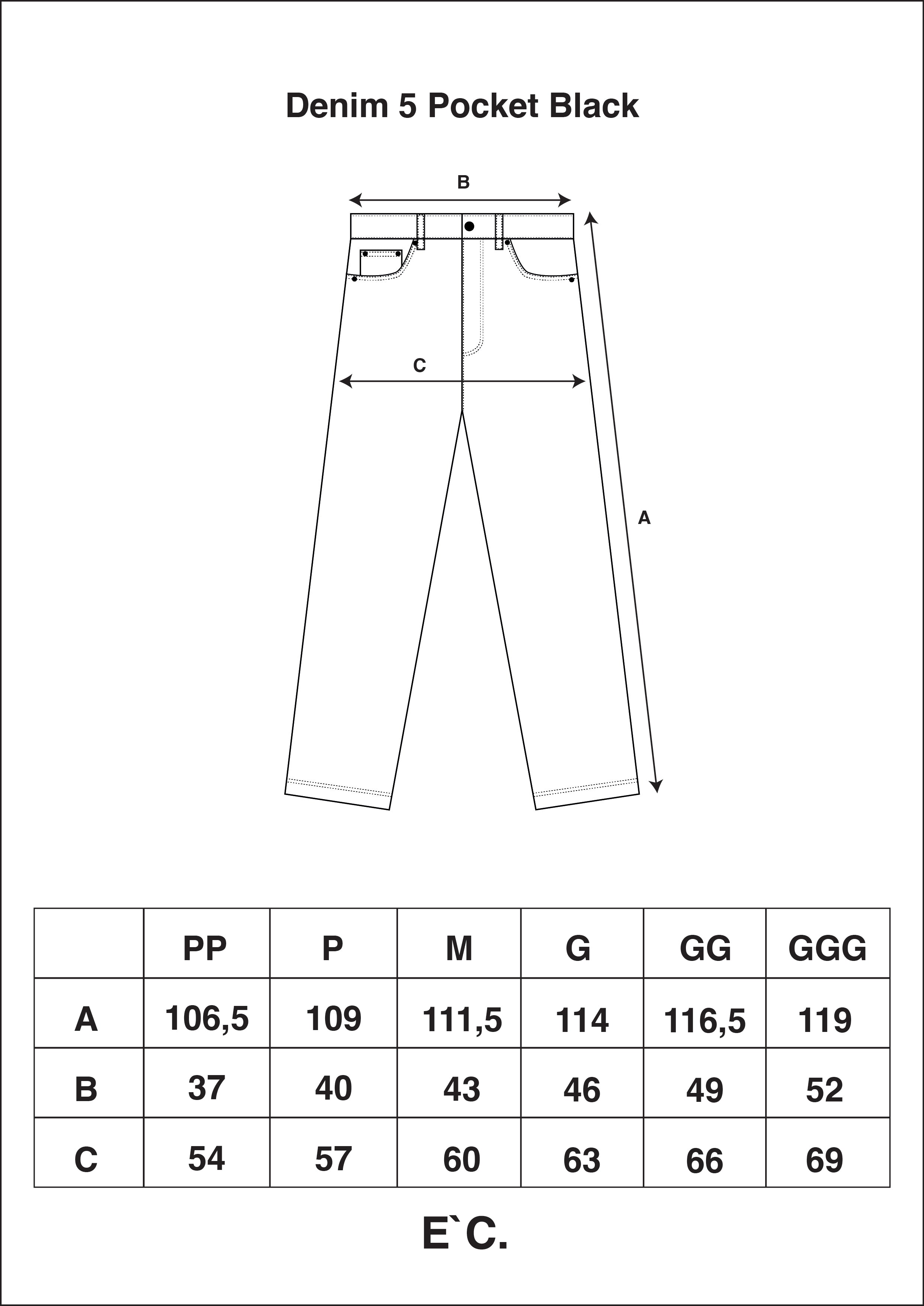 Denim 5 Pocket Black