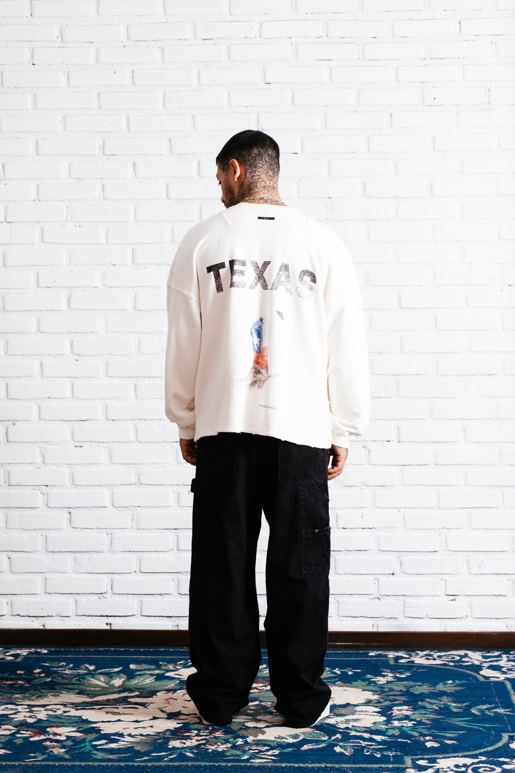 Crewneck Texas` Boots E`C. Off White