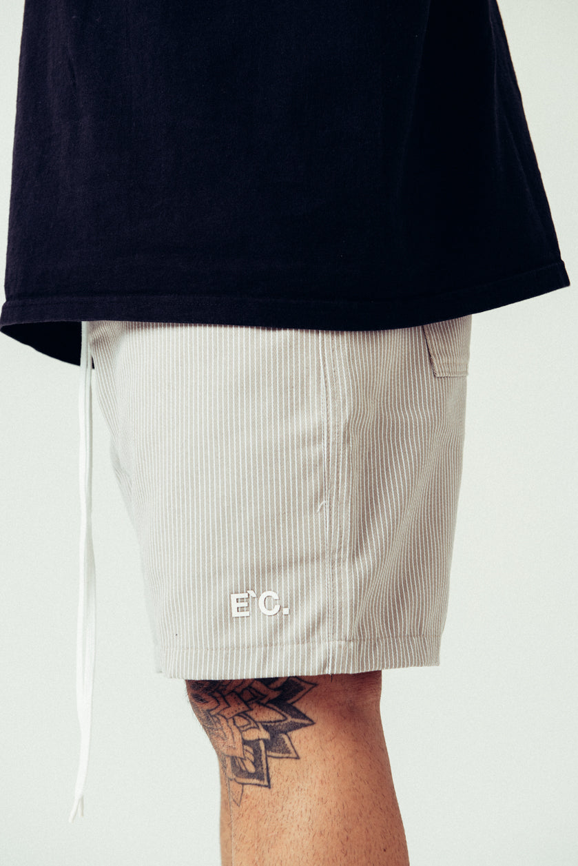 Shorts Striped Beige