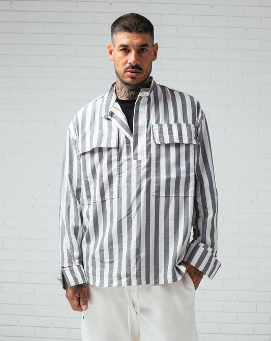 Half Button Shirt Striped