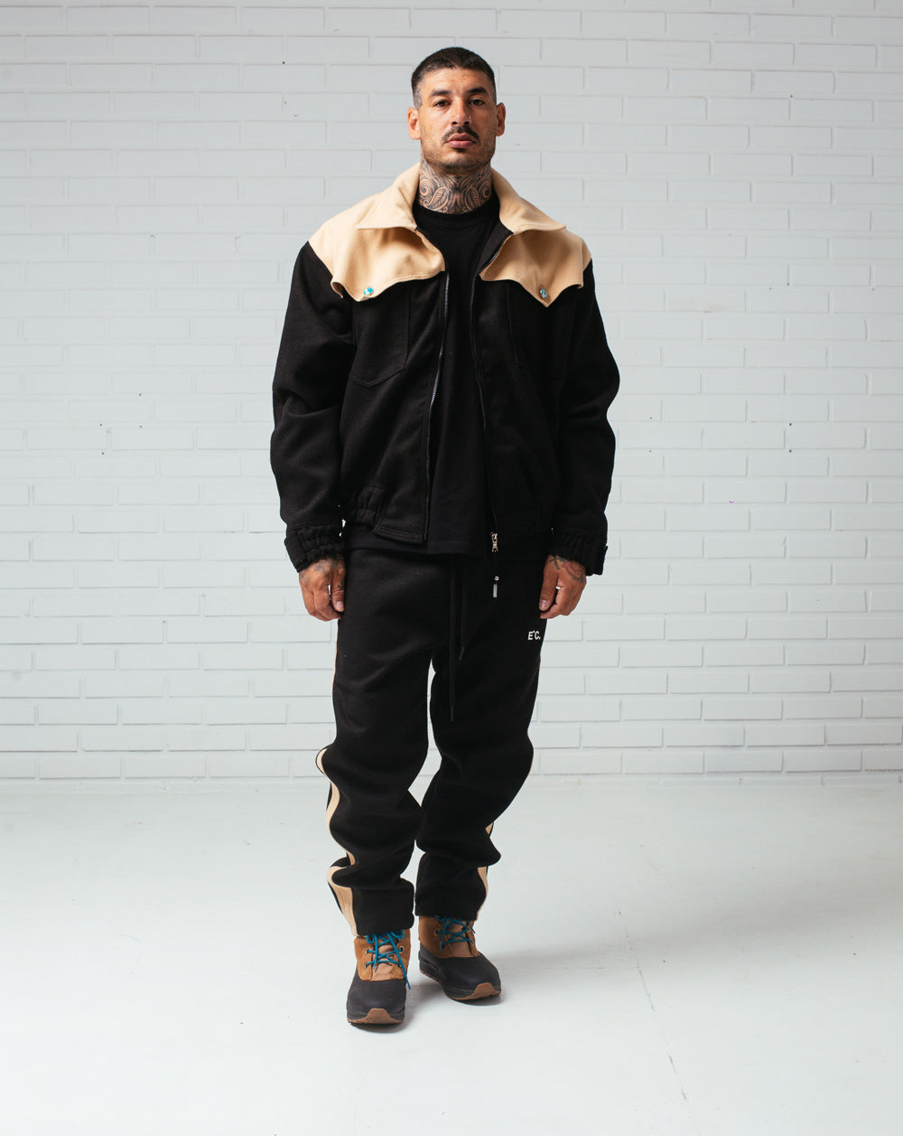 Wool Pants Black / Camel