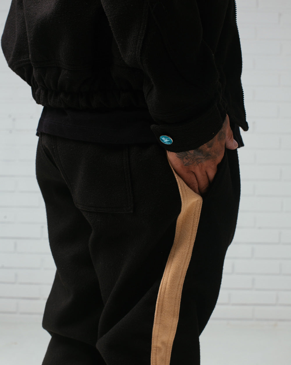 Wool Pants Black / Camel