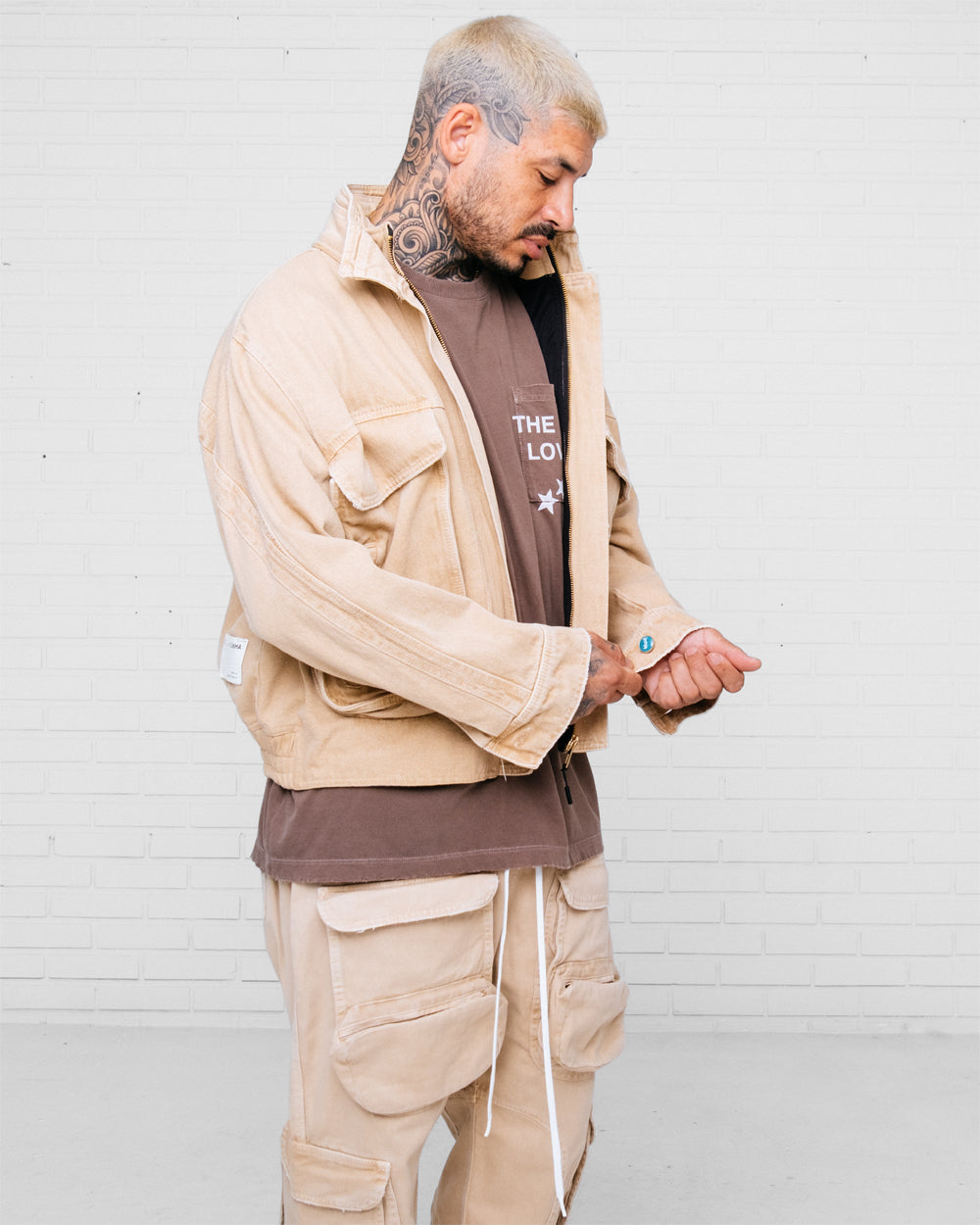 Trucker Jacket Washed Beige