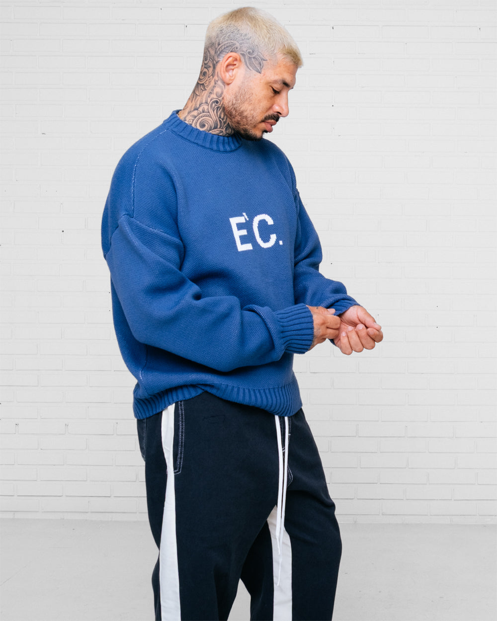 E`C. Knitted Sweater Blue