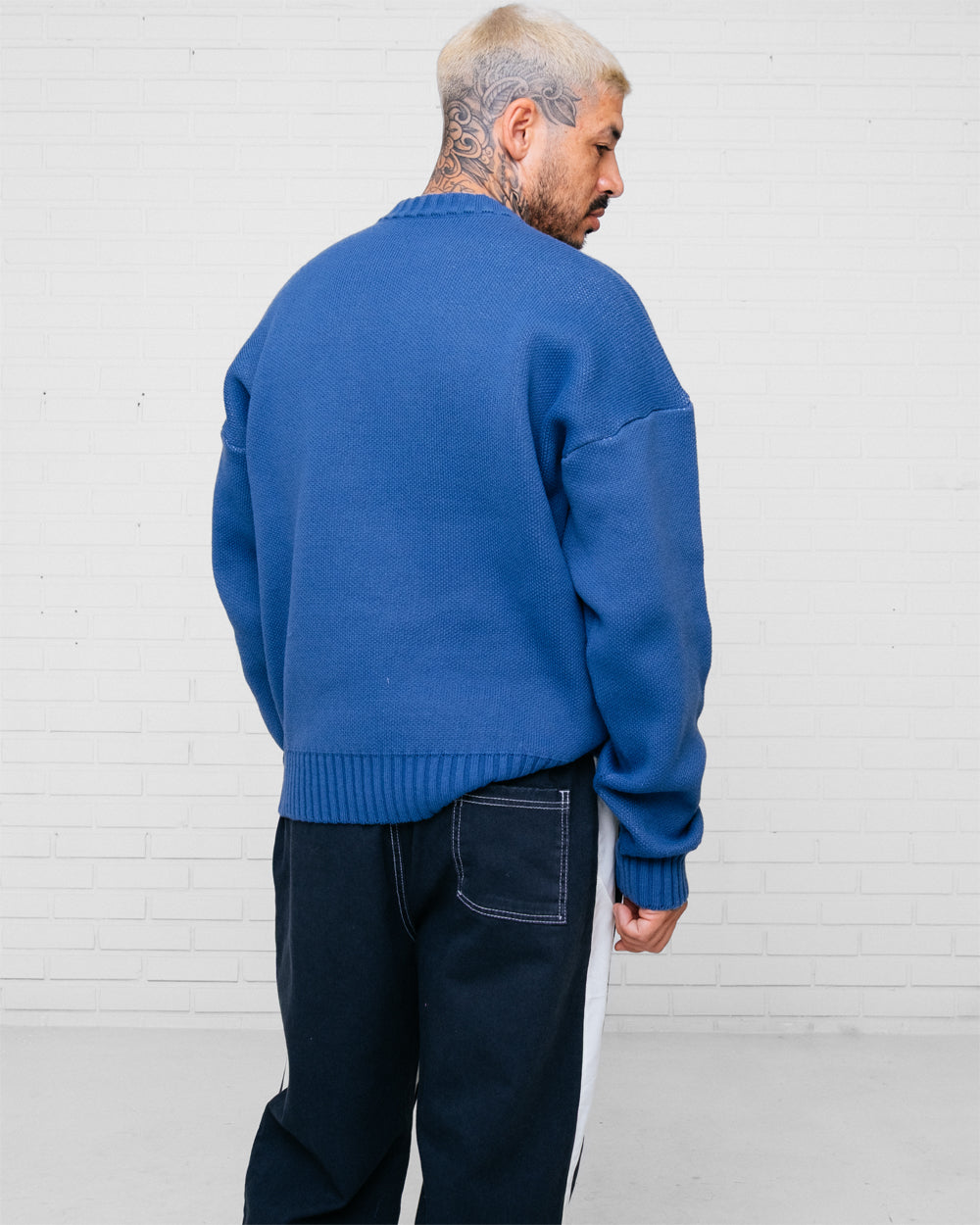 E`C. Knitted Sweater Blue