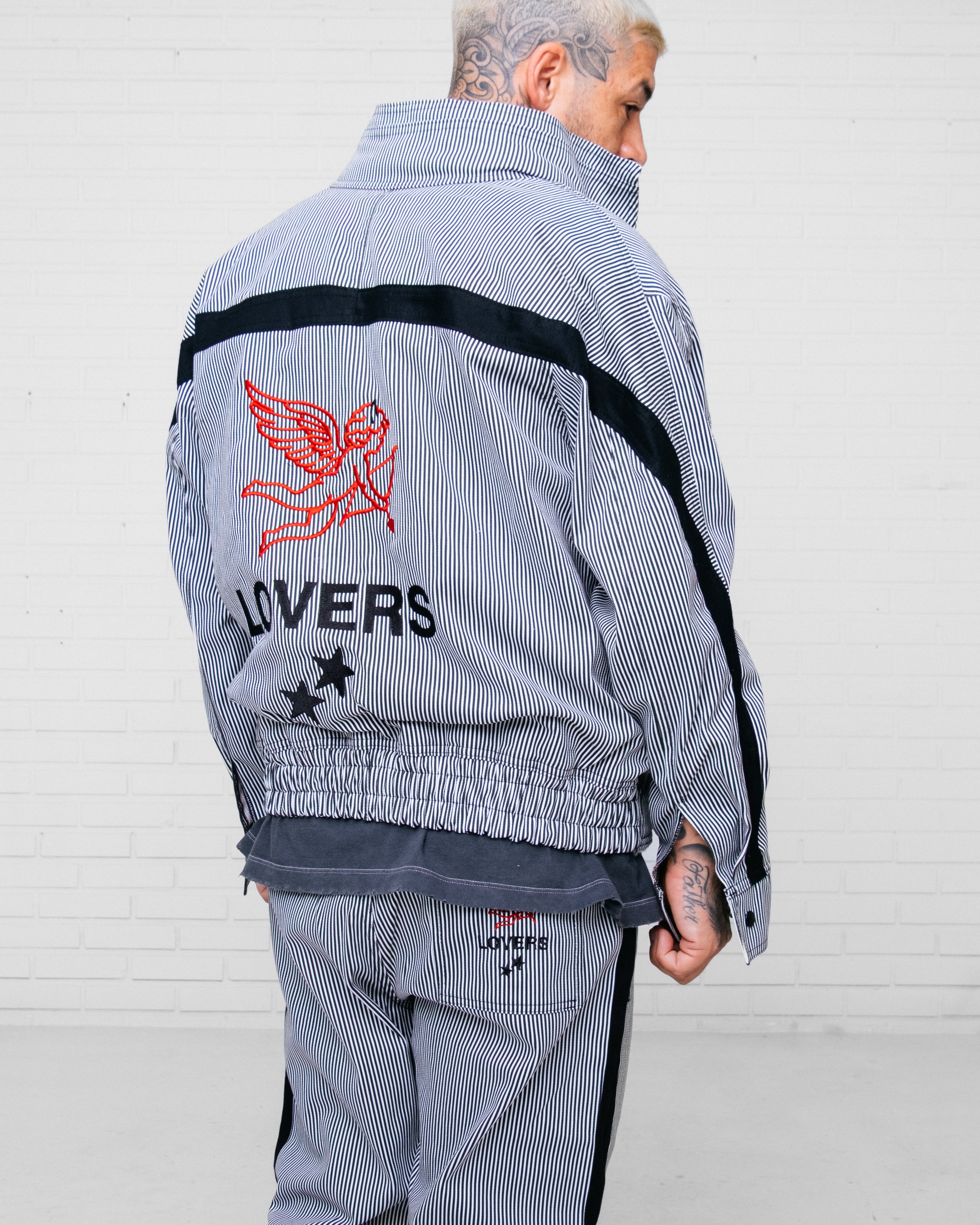 Trucker Jacket Striped BW