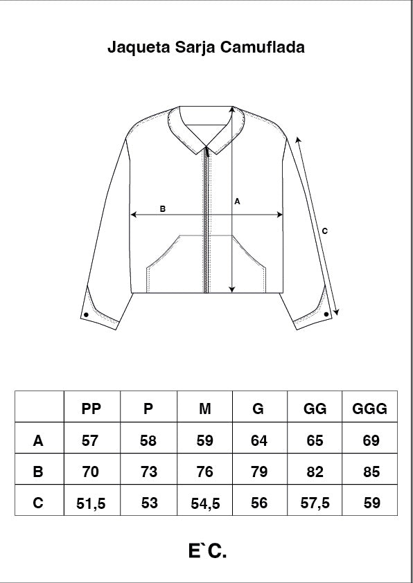 Jaqueta Sarja Camo E`C.