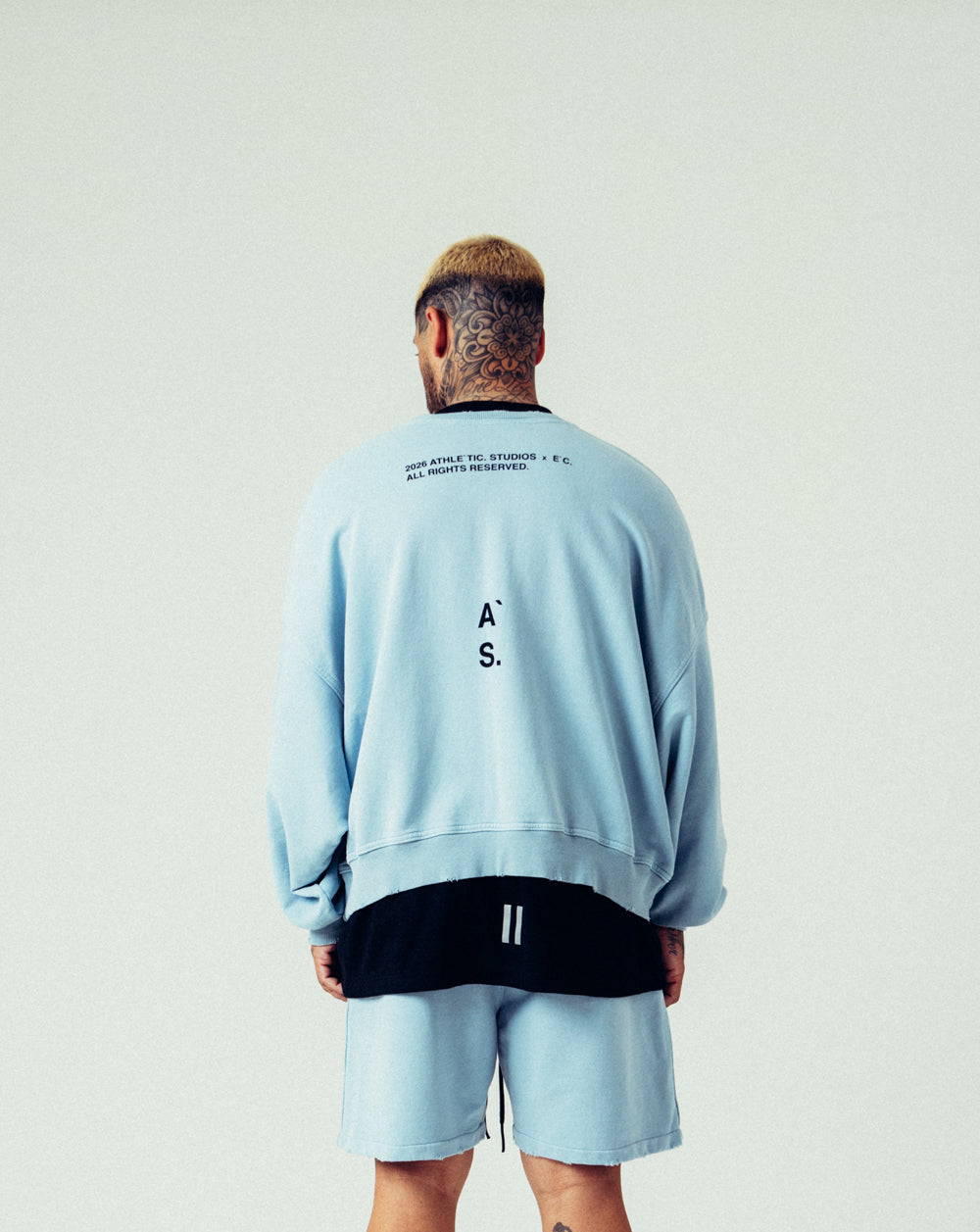 A`S. Crewneck Sweatshirt Sky Blue