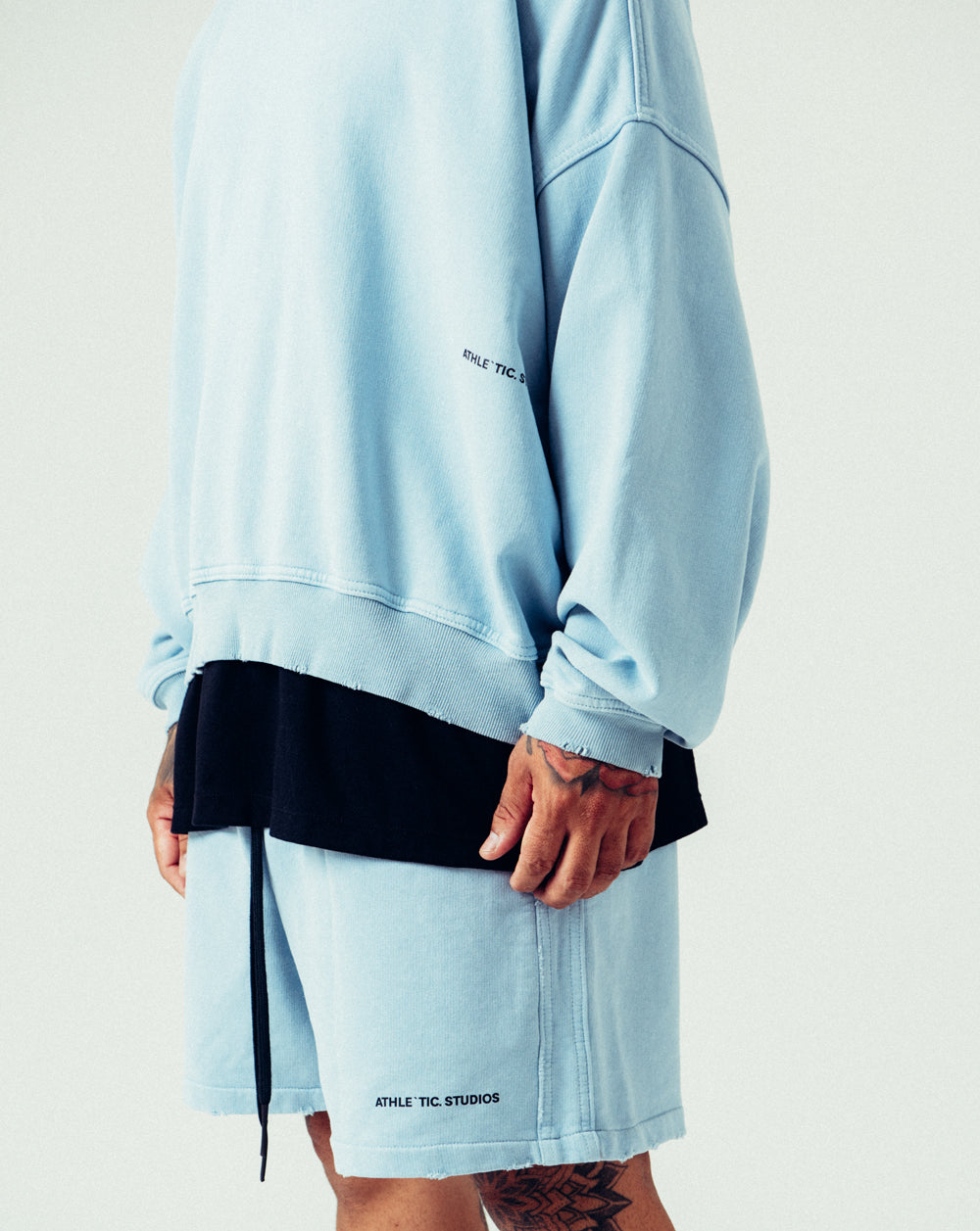 A`S. Crewneck Sweatshirt Sky Blue