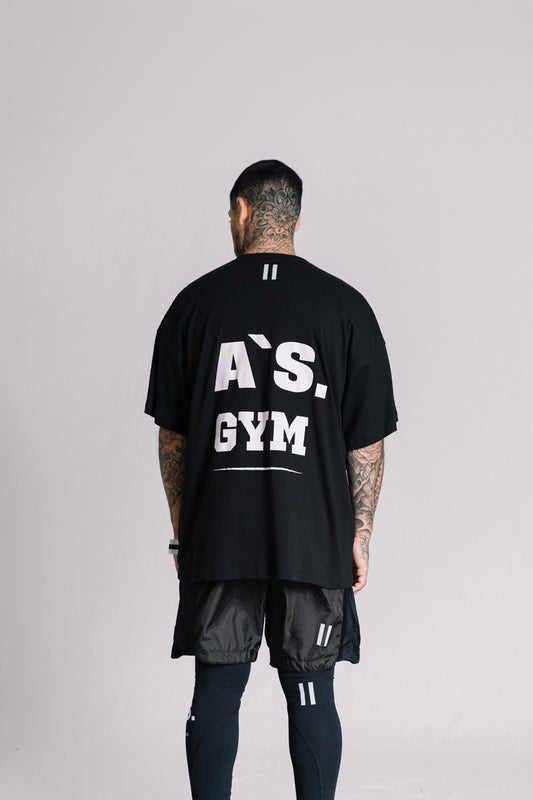 Camiseta A`S. GYM - Preta/Branca